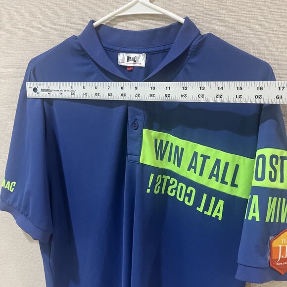 WAAC Polo Shirt Men's Slim Fit 4Large Blue Short Sleeve Snap Golf Tennis Stretch - Picture 8 of 11